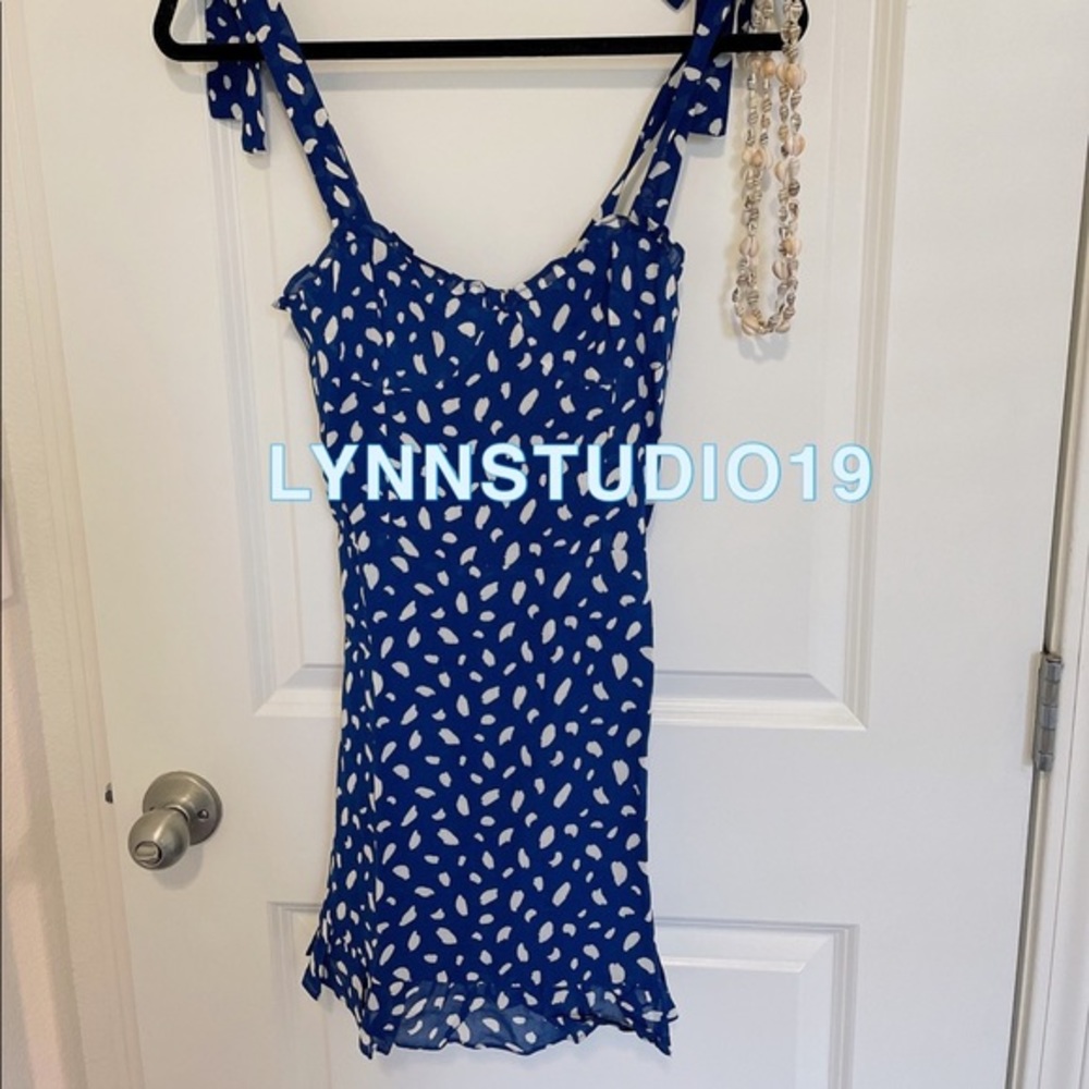 New Reformation Christine Mini Dress Moray - Picture 4 of 6